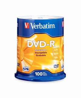 Verbatim DVD-R (4.7GB) 16x (100pcs in Spindle) [Cake Box]